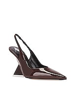 THE ATTICO Cheope Slingback Heel in Chocolate, view 2, click to view large image.