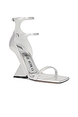 THE ATTICO Grace Ankle Strap Sandal in Silver, view 2, click to view large image.