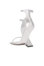THE ATTICO Grace Ankle Strap Sandal in Silver, view 3, click to view large image.