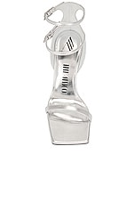THE ATTICO Grace Ankle Strap Sandal in Silver, view 4, click to view large image.