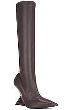 THE ATTICO Cheope Stretch Boot in Chocolate, view 2, click to view large image.