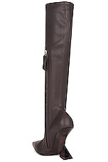 THE ATTICO Cheope Stretch Boot in Chocolate, view 3, click to view large image.