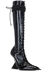THE ATTICO Morgan High Boot in Black, view 2, click to view large image.