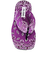 THE ATTICO Bandana Printed Indie Flat Thong Sandal in Violet, Brown, & White, view 4, click to view large image.