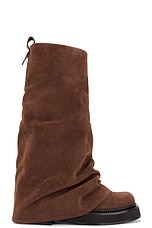 THE ATTICO Robin Combat Boot in Chocolate, view 1, click to view large image.