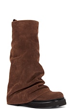 THE ATTICO Robin Combat Boot in Chocolate, view 2, click to view large image.
