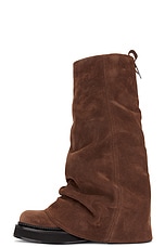 THE ATTICO Robin Combat Boot in Chocolate, view 5, click to view large image.
