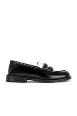 THE ATTICO Amanda College Loafer in White & Black, view 1, click to view large image.