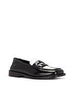 THE ATTICO Amanda College Loafer in White & Black, view 2, click to view large image.