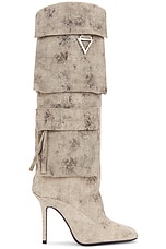 THE ATTICO Sienna Tube Boot in Sand Melange, view 1, click to view large image.