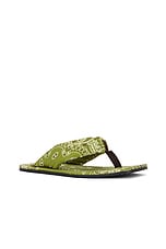 THE ATTICO Flip Flop Sandal in Green, Military Green, & White, view 2, click to view large image.