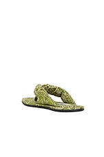 THE ATTICO Flip Flop Sandal in Green, Military Green, & White, view 3, click to view large image.