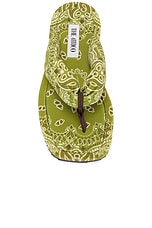 THE ATTICO Flip Flop Sandal in Green, Military Green, & White, view 4, click to view large image.