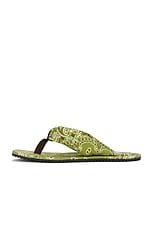 THE ATTICO Flip Flop Sandal in Green, Military Green, & White, view 5, click to view large image.