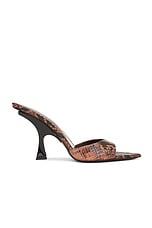 THE ATTICO Ester Mule Sandal in Brown & Black, view 1, click to view large image.