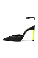 THE ATTICO Perine 105 Pump in Black & Fluo Yellow, view 5, click to view large image.