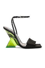 THE ATTICO Cheope 105 Sandal in Black & Green, view 1, click to view large image.