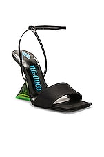 THE ATTICO Cheope 105 Sandal in Black & Green, view 2, click to view large image.