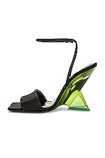 THE ATTICO Cheope 105 Sandal in Black & Green, view 5, click to view large image.