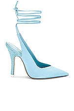 THE ATTICO Venus 105 Slingback Pump in Sky Blue, view 1, click to view large image.