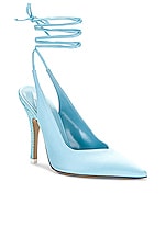 THE ATTICO Venus 105 Slingback Pump in Sky Blue, view 2, click to view large image.