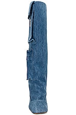 THE ATTICO Sienna Tube Boot in Denim Washed, view 4, click to view large image.