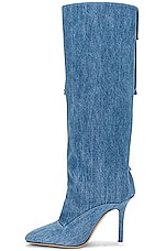 THE ATTICO Sienna Tube Boot in Denim Washed, view 5, click to view large image.