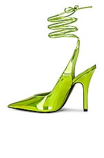 THE ATTICO Venus Sling Back Pump in Lime, view 5, click to view large image.