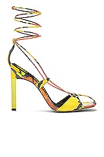 THE ATTICO Adele Lace Up Pump in Orange, Black, Yellow, & Green, view 1, click to view large image.