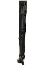 THE ATTICO Cheope Stretch Thigh High Boot In Black in Black, view 3, click to view large image.