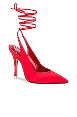THE ATTICO Venus Slingback In Red in Red, view 2, click to view large image.