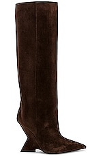 THE ATTICO Cheope Tube Boot in Dark Brown, view 1, click to view large image.