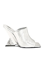 THE ATTICO Cheope Mule in Silver, view 1, click to view large image.