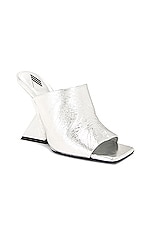 THE ATTICO Cheope Mule in Silver, view 2, click to view large image.
