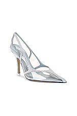 THE ATTICO Venus Chrome Pump in Dusty Baby, view 2, click to view large image.