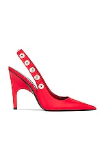 THE ATTICO Cosmo Slingback Pump in Vibrant Red, view 1, click to view large image.