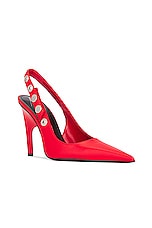 THE ATTICO Cosmo Slingback Pump in Vibrant Red, view 2, click to view large image.