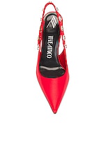 THE ATTICO Cosmo Slingback Pump in Vibrant Red, view 4, click to view large image.