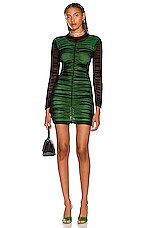 Alexander Wang Double Layer Mini Dress in Black & Iguana, view 1, click to view large image.