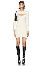 Alexander Wang Long Sleeve Cut Out Mini Dress in Vanilla Ice, view 1, click to view large image.