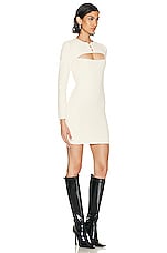 Alexander Wang Long Sleeve Cut Out Mini Dress in Vanilla Ice, view 2, click to view large image.