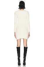 Alexander Wang Long Sleeve Cut Out Mini Dress in Vanilla Ice, view 3, click to view large image.