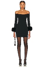 Alexander Wang Off The Shoulder Mini Dress in Black, view 1, click to view large image.