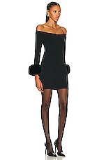 Alexander Wang Off The Shoulder Mini Dress in Black, view 2, click to view large image.