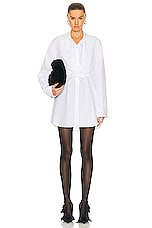 Alexander Wang Double Layered Shirt Dress in White, view 1, click to view large image.