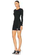Alexander Wang Long Sleeve Crewneck Dress in Black, view 3, click to view large image.