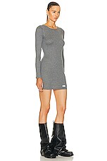 Alexander Wang Long Sleeve Crewneck Dress in Dark Heather Grey, view 2, click to view large image.