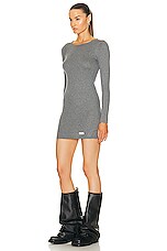 Alexander Wang Long Sleeve Crewneck Dress in Dark Heather Grey, view 3, click to view large image.