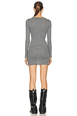 Alexander Wang Long Sleeve Crewneck Dress in Dark Heather Grey, view 4, click to view large image.