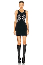 Alexander Wang Mini Tank Dress With Crystal Dragon Hotfix in Washed Pepper, view 1, click to view large image.